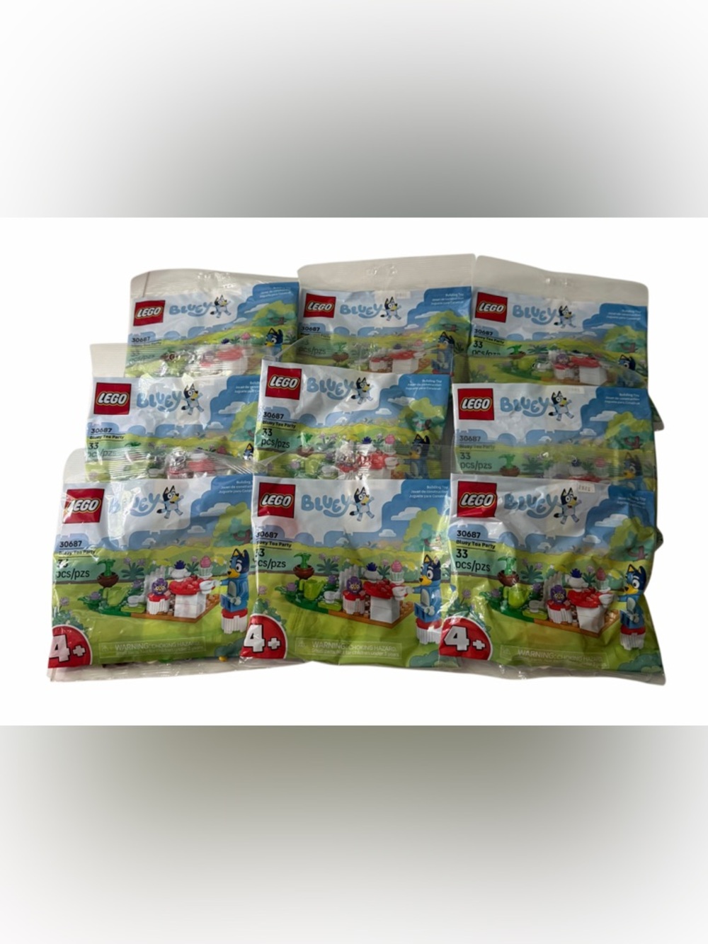 BLUEY TEA PARTY Lego 30687 Polybag 33 PCS Building Set Lot‎ Of 9 New